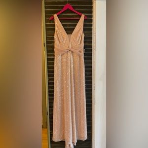 Vera Wang Peach Sequin Gown Size 12